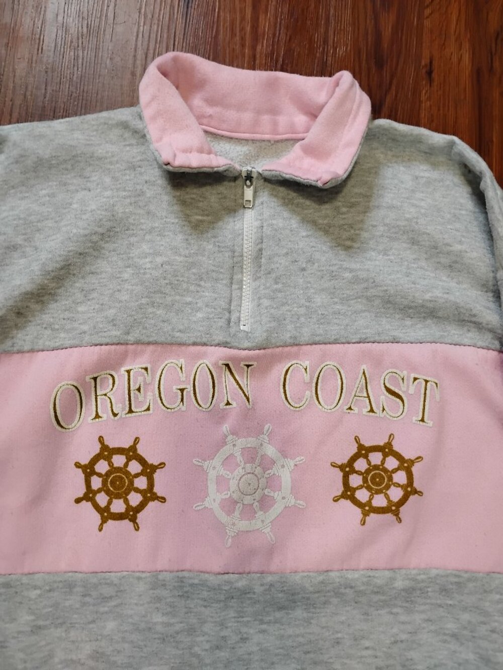 Vintage 80s Oregon Coast Sailboat Zipper Sweatshirt